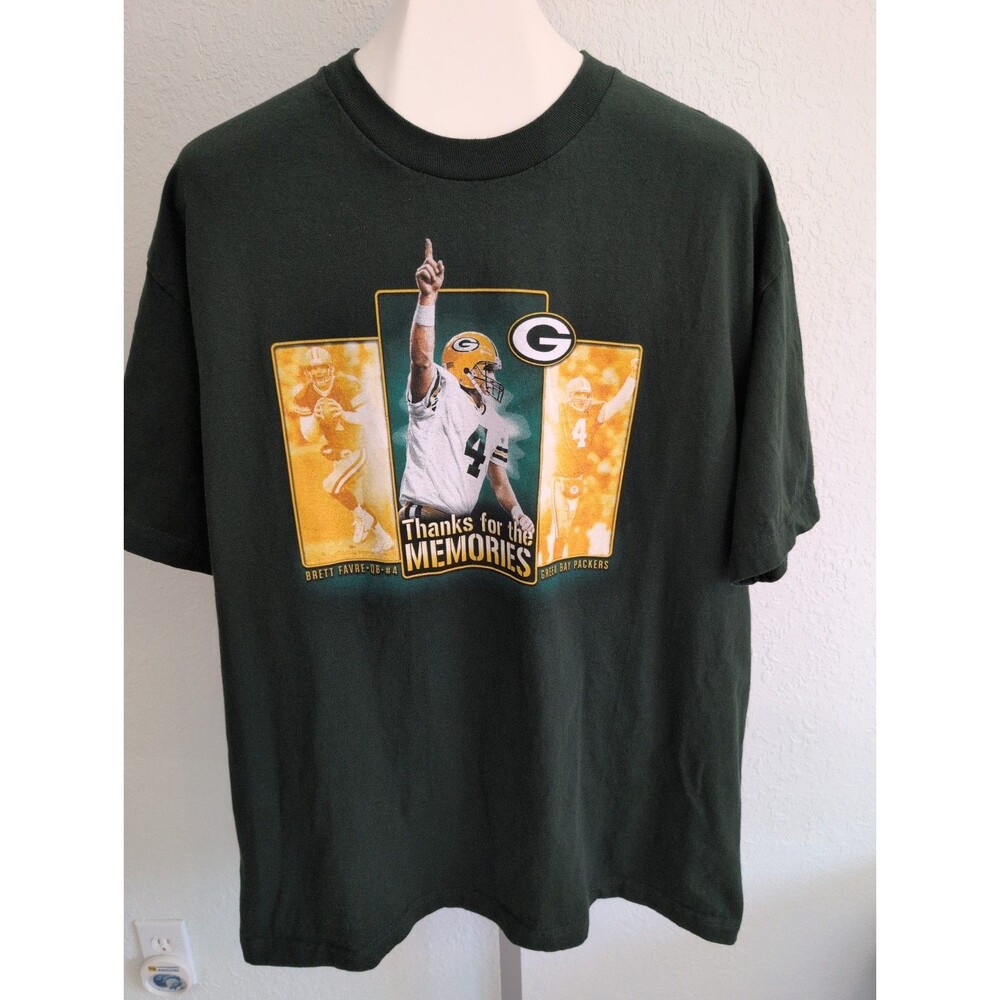 Green Bay Packers NFL Brett Favre #4 Thanks for the Memories 2 Sided T-Shirt XL